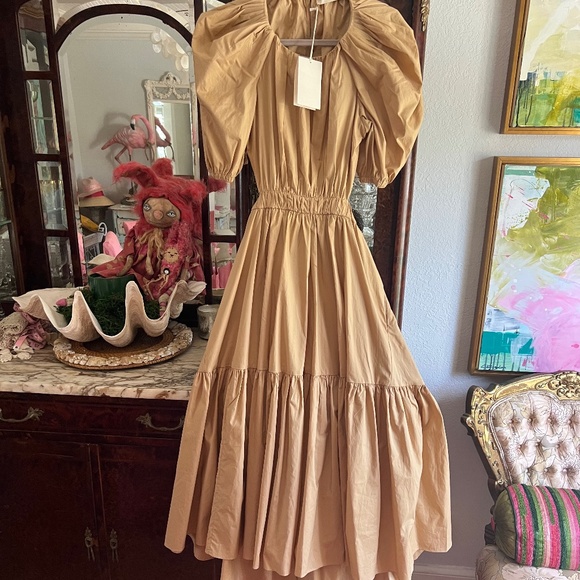 New with Tags Ulla Johnson Claire Cutout Cotton  Midi Dress Cedar - Picture 11 of 11